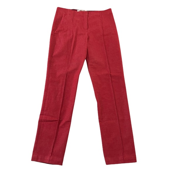 Diane Von Furstenberg Linen-blend Twill Slim-leg Pants - Picture 3 of 6